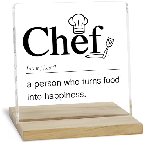 Chef Gift for Men Desk Decor Sign, Chef Appreciation Acrylic Plaque Gifts for Coworker - color: Chef