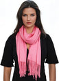 Ocomfly 100% Pashmina Scarf for Women - Premium Womens Scarves - Gift Boxed - Shawls or Wraps - Ultra Soft and Warm - color: Hot Pink