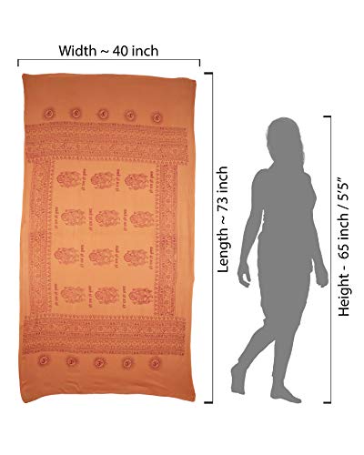 Yoga Scarf Meditation Shawl Large Wrap Hindu Prayer Stole OM Ganesha print