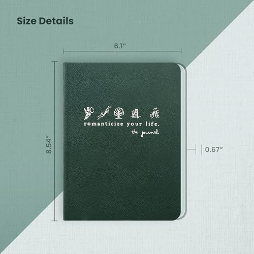 Journal To Romanticize Your Life: Reflection Manifestation Journal for Mindfulness, Guided Mindfullness Green (single) (+200 Tips, Authenticity, Minimalism, Men&Women) - size: single
