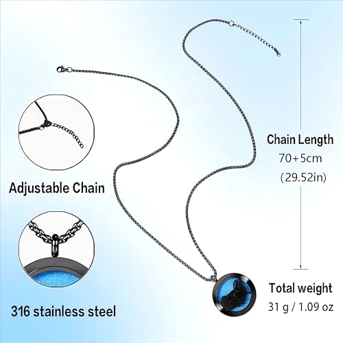 Aromatherapy Diffuser Necklace-Eagles Essential Oil Necklace,Aromatherapy Diffuser Pendant for Men and Women,Portable,Suitable for Yoga,Meditation,Travel,Stress Relief Gift(Black 30mm) - color: Eagles Black