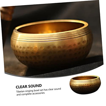 BESPORTBLE 1 Set Tibetan Singing Bowl Set Durable Meditation Sound Bowl for Home Relaxation Yoga Healing Stick Cushion Box for Mindfulness and Intuitive Practices