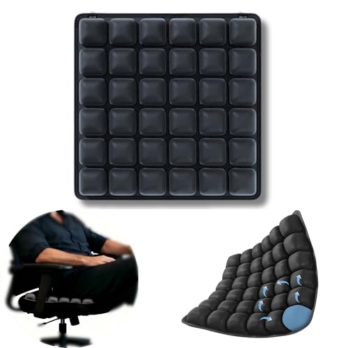 Inflatable Seat Cushion, Pressure Relief Airplane Seat Cushion for Long Flights Without Air Pump, Portable Car Seat Cushions,Office Chair Wheelchair Cushions Relief Discomfort in Coccyx&Buttock - color: Square