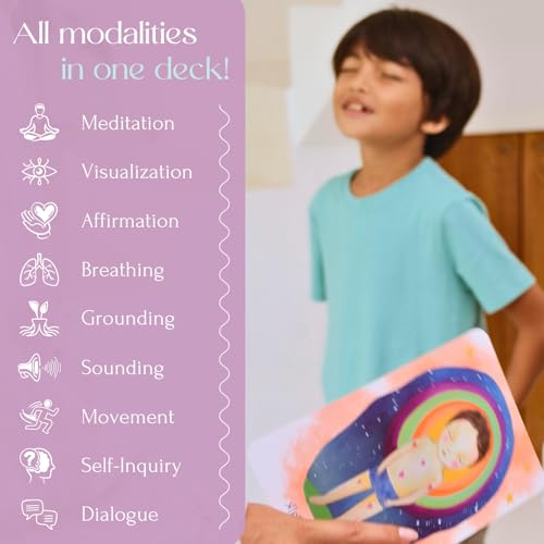 Mindfulness & Affirmation Cards for Kids – 38 XL Activity Cards for Emotional Growth – Rhyming Stories, Visualization & Calming Practices