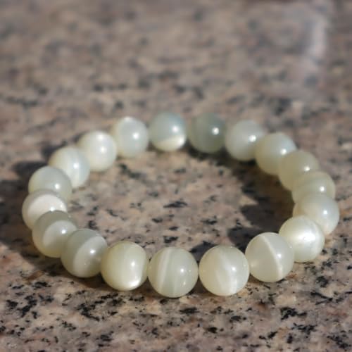 Natural Handmade Healing Chakra Bracelet - color: 10mm-Green Moonstone-FOR 7-8 INCH WRIST