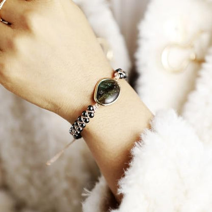 Women Boho Wrap Bracelet,Handmade Natural Stone Crystal Emperor Beads Heart Bracelet, Fashion Bohemian Jewelry Gift for Women