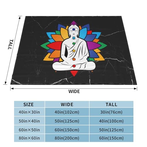 Buddha Chakra Meditation Sofa Blanket Ultra-Soft Micro Fleece Blanket Suitable for Sofa Bedroom Outdoor 50"x40"