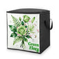 Green Flora Storage Bag Portable Closet Organizer Storage Bags Quilt Storage Bags with Zippered Breathable Storage Bag with Carry Handles for Blanket Pillow Bedding