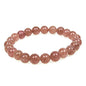 MJDCB Featured Men Women 8mm Beads Bracelet Elastic Natural Stone Yoga Bracelet Bangle 6.7" - color: Strawberry Quartz