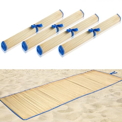 Straw Beach Mat Non Slip Straw Foldable Lightweight Multi-Purpose Mat for Sunbathing Floor Yoga Picnics Camping Party Festivals Outdoor Activities