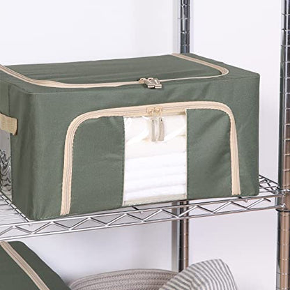 Fuji Boeki 63512 Storage Box, Width 15.4 x Depth 11.4 x Height 7.9 inches (39 x 29 x 20 cm), Green, 5.6 gal (22 L), with Small Window, Stackable - color: Green, size: 22L