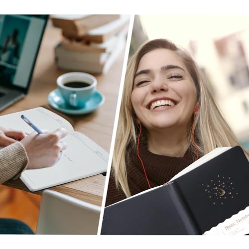 CAGIE Journal Notebook for Women Men, Hardcover Lined Notebooks Journals for Writing Work Journaling Note Taking Diary with Pen Loop (Black Ruled), Gifts, 5.7" x 8.3", 196 Pages - color: 00 Black