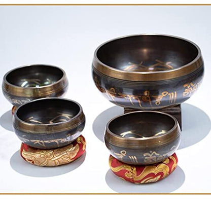 Tibetan Singing Song Bowl,Retro Bronze Chime,Bronze Chime Ornaments, Meditation Bowl, Music Therapy(11.5cm) - size: 11.5cm