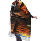 Candles Meditation Stones Winter Scarfs For Women Soft Long Warm Tassels Scarf Fashion Oversized Shawl Scarves Wraps