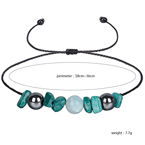 Chakra Gravel Beaded Bracelet with Wish Card for Women Men Adjustable Braide String Spiritual Crystal Stone Bracelet Yoga Meditation Anxiety Relief Jewelry Birthday Gift