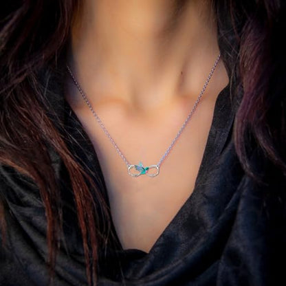 Hummingbird/Phoenix/Owl/Dove/Flamingo/Raven/Blue Jay/Cardinal/Peacock/Eagle/Parrot/Robin Necklace for Women 925 Sterling Silver Bird Pendant Necklace Animal Jewelry Gift for Mother Wife - style: Infinity Hummingbird Necklace
