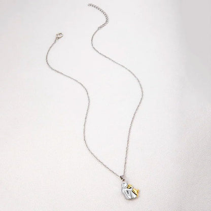 925 Sterling Silver Hug Necklace For Women And Men, 14K Yellow Gold Hugged Dog Necklace, Mom And Hug, Hug Angel Wings Pendant, Two Hands Hugs And Kisses Necklace, Hugging Necklaces For Women
