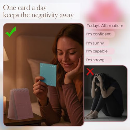XKDOUS Affirmation Cards for Women, 3.5" x 5.7" 60 Daily Positive Affirmation Cards, Motivational Cards with Miracle Mantras, Birthday Inspirational Friendship Gifts, Desk Decor Gifts