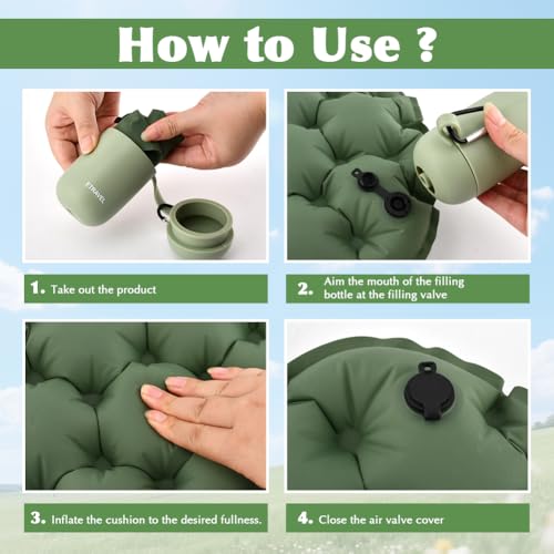 Inflatable Seat Cushion, Pump Up Lightweight Portable Airplane Seats Pad, Waterproof Chair Pad,Pressure Relief Seat Cushion for Long Flights Stadium Camping Office Trave