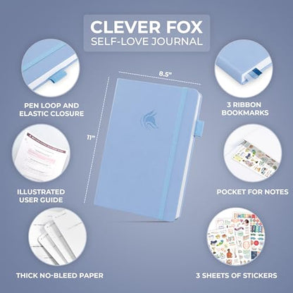Clever Fox Self-love Journal – Guided Self-Discovery Log for Self-care, Reflection & Self-help, Mental Health, Gratitude & Mindfulness (Periwinkle) - color: Periwinkle