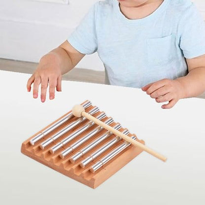 Colaxi Meditation Chime Wooden Chimes Bath Instrument Musical Instruments Wind Chimes with Mallet for Classroom Teachers Office Home, 7 Tone