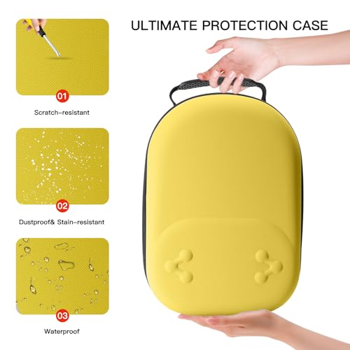 bibuks Hard Carrying Case Compatible with Oculus 3/3S,VR Headset Elite Strap and Touch Controller Accessories Carry Case,Hard Shell Travel Storage Bag (Yellow) - color: Yellow