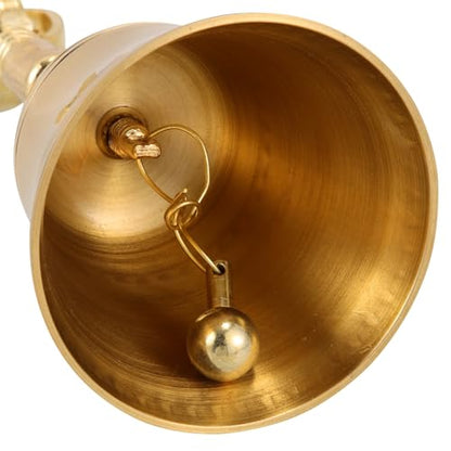 Vaguelly Portable Buddha Prayer Bell Traditional Four-point Hand Bell for Home Meditation Soothing Sound for Relief and Aesthetic Decor