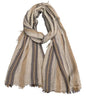 Artistic Retro Cotton And Linen Scarf, Plain Tie Dye Gradient Autumn And Winter New Soft Cotton Shawl - color: Light Khaki