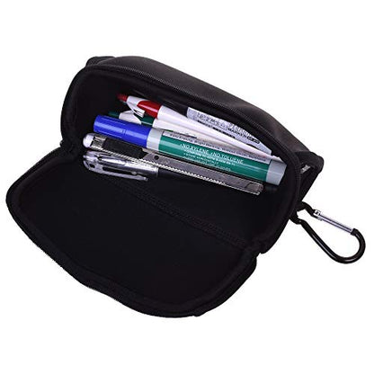 Cosmos Black Neoprene Utility Storage Case Pouch Bag Pen Holder Zipper Travel Carry Bag