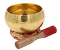 Exquisite 5 Inch Metallic Finish Tibetan Singing Bowl with Striker, Cushion
