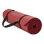 Gaiam Essentials 2/5" Thick (10mm) Yoga & Pilates, Fitness & Exercise Mat with Easy-Cinch Carrier Strap Cusion Support For Fitness and Gym Workouts - color: Red