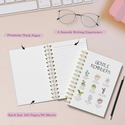 WFSM Daily Affirmations Notebook - Inspirational Journal, Mental Health Notebook, Positive Gifts Hardcover Spiral Notebook, Inspiring Quotes Journal for Women, 5.5x8.3 Inches