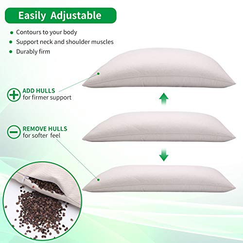 Organic Buckwheat Pillow for Sleeping, 100% Natural Premium buckwheat hulls, Organic Cotton Cover for Cool Sleep, Neck Support for Back and Side Sleepers, Buckwheat Pillow Refill - Cylinder (14” x 6”) - style: Cylinder Medium Size (14 Inchx6 Inch)