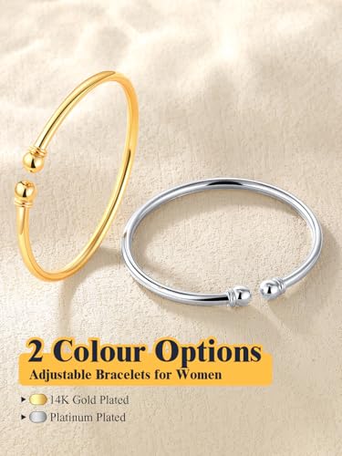 U7 Unisex Simple Cuff Bracelet 18K Real Gold Platinum Plated Fine Bracelets Fashion Jewelry Open Bangle Cuff Bracelets, Twisted or Heart Style - color: C.Simple Cuff-Sterling Silver