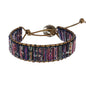 Plumiss Women Boho Handmade Natural Stone Crystal Leather Bead Wrap Bracelets Collection - style: Purple Jasper 1W