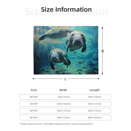 West Indian Sea Animals Prints Throw Blanket (320g Flannel) Anti-Pilling Warm Fuzzy Blankets for Bed Sofa Couch Travel 40x30 Inch - color: West Indian Sea Animals, size: 40x30 Inch
