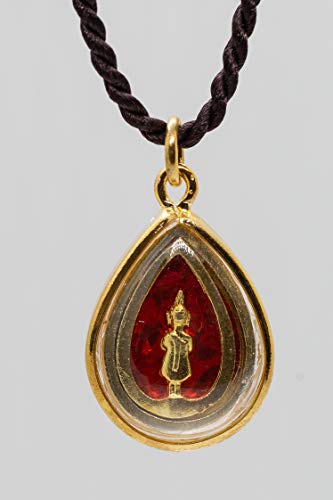 Artschatz Weekday Birthday Buddha Golden Colorful Thai Pendant, Amulet, Necklace, Charm, Sunday, Monday, Tuesday, Wednesday, Thursday, Friday, Saturday - style: Sunday - Phra Tawai Natra “Restraint”