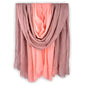 Two-tone Linen Scarf for Women Lightweight Summer Wrap Cotton Shawl Beach Travel Pashmina Gauze 75"×35" - color: Peach Pink/Light Khaki