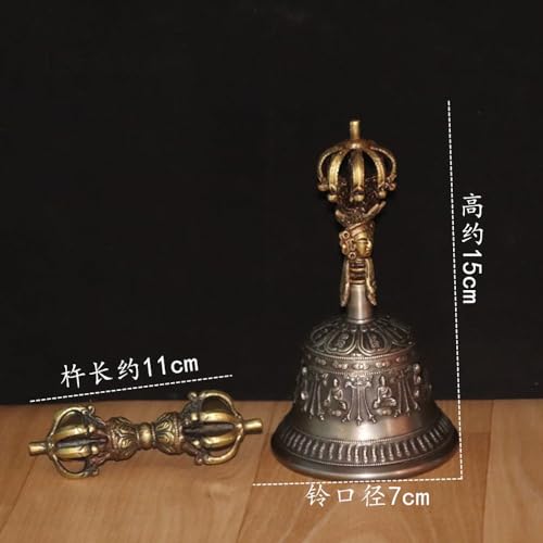 KAFELE Nepalese Handmade Hand Bell, Bronze Vajra Bell, Crisp And Pleasant, Meditation Instrument,B,7CM - color: B, size: 7CM