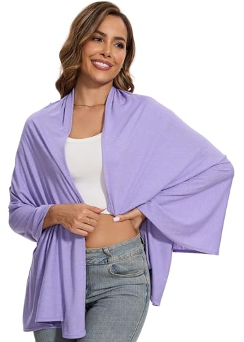 Women's UPF 50+ Scarf Shawl Wrap Shawl Sun Protection Cover Up for Travel Beach Swimming Outdoor One Size - color: Light Purple