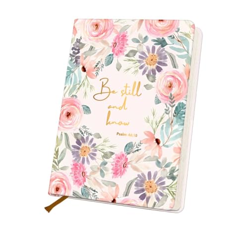 Bible Verse Lined Journal Notebook for Women Men, 200 Pages A5 Hardcover Leather Journals for Writing & Note Taking, Watercolor Floral College Ruled Notebook Diary Notepad, Christian Gifts 1 - color: Multi 1286