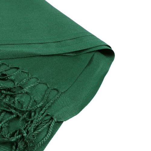 TZ Promise Women Pashmina Shawls and Wraps for Evening Dresses,Soft Large Long Scarf for Wedding,Bride Bridesmaid Gifts - color: Dark Green