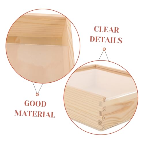 Hemobllo Wooden Storage Box Acrylic Lid Multi-functional Trinket Container for Jewelry Compact for Home Office