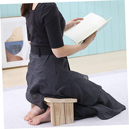 Toyvian Meditation Bench Wooden Stool Non-Slip Folding Buddhist Kneeler for Home Use Lightweight Durable Design for Prayer and Relaxation Strong Load-Bearing Convenient Storage