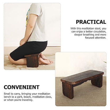 Yardwe Meditation Bench Non- Design Wooden Stool for Adults and Boys and Girls Compact Meditation Seating for Home Yoga and and