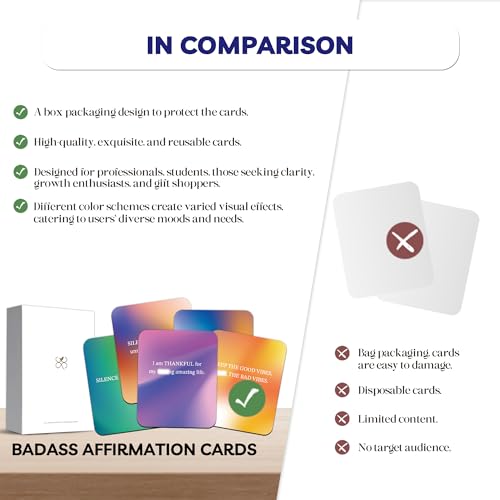 Unique Badass Birthday Gifts - Badass Affirmation Cards - 55 Sweary Affirmation Cards - Daily Positive Motivational Card - Inspirational & Self Care Quotes - Spiritual Gifts for Best Friend, Sister - style: Gradient