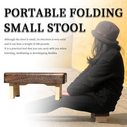 Foldable and Portable Meditation Bench - Seiza Stool, Suitable for Mindfulness Practice, Prayer, Yoga and Travel. Multiple uses: Step Stool, Decorative Shelf, Lightweight, eco-Friendly
