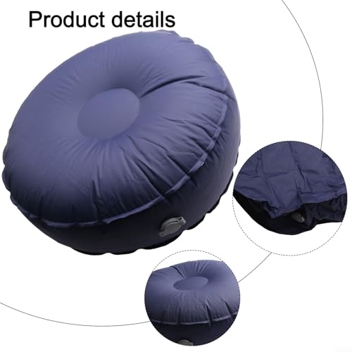 Inflatable Yoga Cushion, Portable Meditation Seat, 40D Nylon, Wear-Resisting, Quick Inflate Valve, 16x16x6 Inch, for Yoga, Fitness, Travel, Camping, (Dark blue) - color: Dark blue