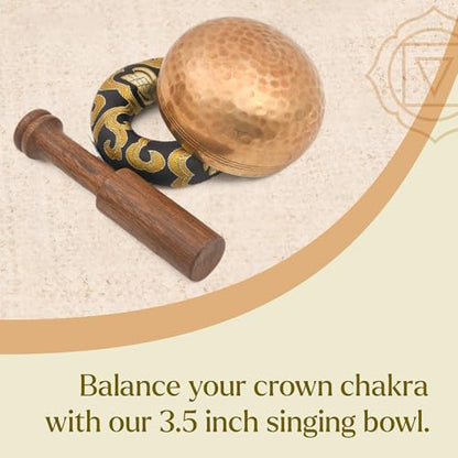 Tibetan Singing Bowl Set-Authentic Cuencos Tibetanos for Sound Healing, Meditation & Chakra Balancing - Includes Cushion, Mallet-Unique Spiritual Gifts for Women and Men (3.5 Inch Bowl) - size: 3.5 Inch Bowl