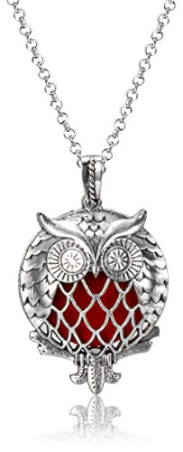 Wild Essentials Owl of Athena Essential Oil Diffuser Necklace Gift Set with Inner Calm & Relax Oils – Nickel Free Alloy Pendant with 8 Color Pads – USA Made Oils & Perfume Necklace – Family Company - color: Silver Owl, size: 2 Oils